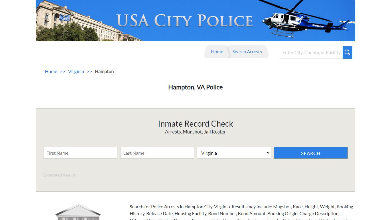 Hampton, VA Police | Jail Records